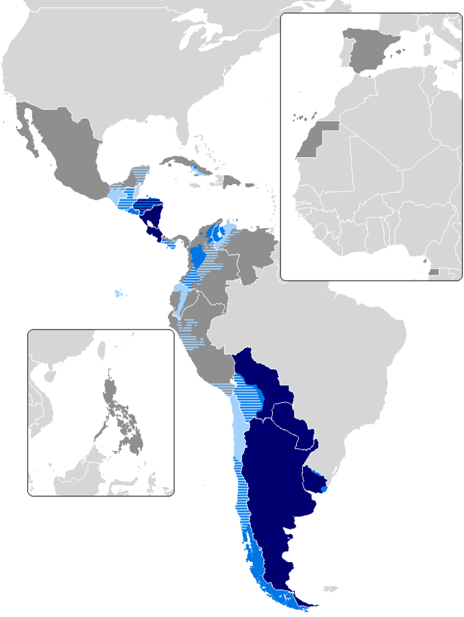 países que usa voseo