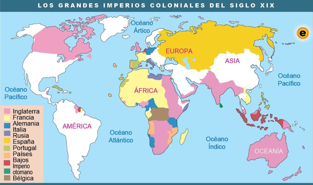 el imperialismo en el siglo xix el reparto del mundo mapa